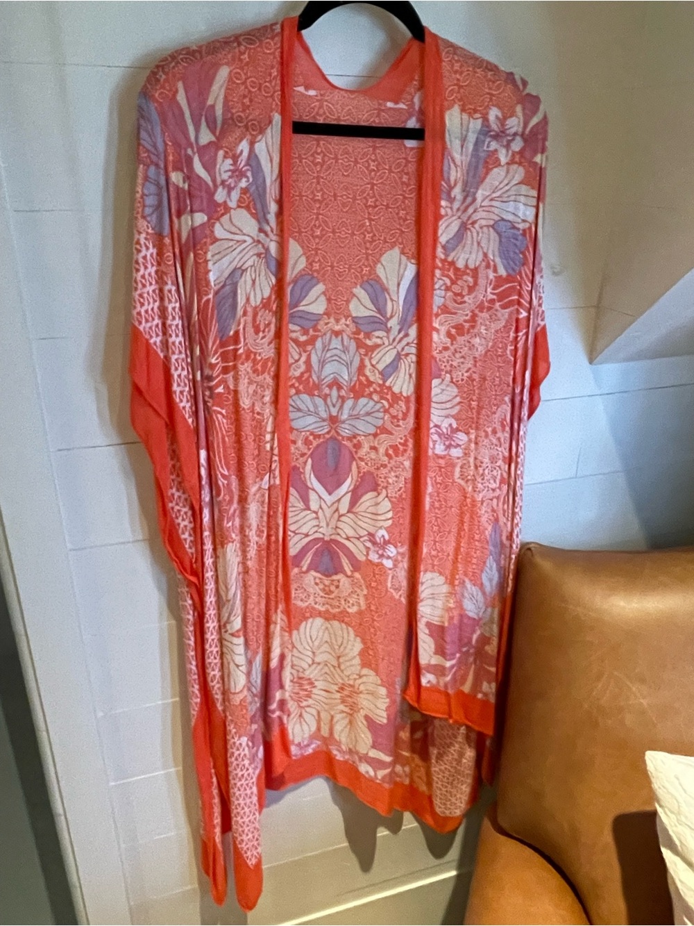 2 Chic Coral Floral Sheer Swim Coverup